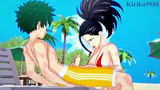 Momo Yaoyorozu And Kyoka Jiro Tease Izuku Midoriya With Intense Sex