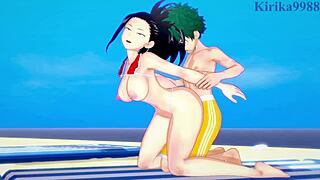 Momo Yaoyorozu And Kyoka Jiro Tease Izuku Midoriya With Intense Sex