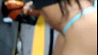 Lenev8, a MILF prostitute, CAUSES a stir in LINGERIE while WALKING the STREETS of SAO PAULO, attracting AMATEURS.