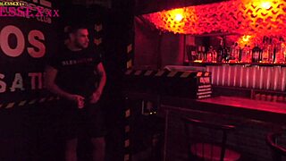 Straight male gets a suggestive bareback surprise from his gay friend at gloryhole.