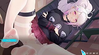 Cute girl gets fucked in hentai game at amusement park