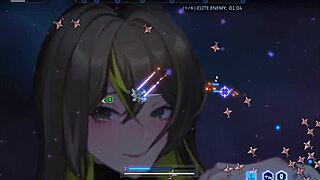 I discover giant naked space waifu in hentai game.