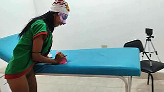 Indian Nurse's Sensual Christmas Fantasy: Sex on Hospital Gurney