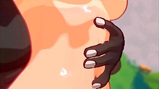 3D hentai babe gets creampied in wild scene