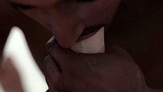 The black man sucks the big white dick