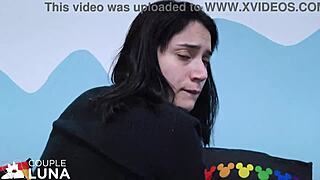 Beautiful young slut bounces nicely on big cock squirting and cumming in pov homemade scene