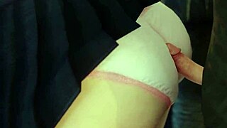 Koharuがワイルドな3Dヘンタイ電車シーンでバックで突かれる