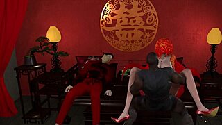 3D cartoon of Chinese wife's steamy affair with well-endowed partner