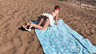 Beautiful Couple's First Time Big Cock Quickie On Public Beach