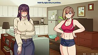 amy meets her futanari roommate and they shower together