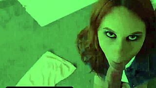 Freeuse stepmother swallows stepsons cock while watching anime