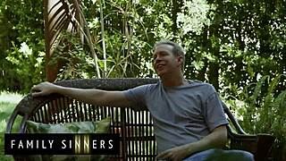 Stepdad fucks stepdaughter after kiss