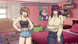 amy meets her futanari roommate and they shower together