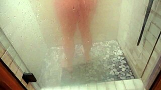 Sexy Italian Milf Vicki Boldly Masturbates Alone in the Shower