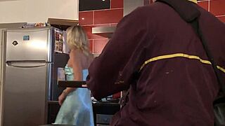 I watch the mature woman get her ass fucked by the postman