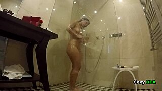 Witness goddess Sexydea in sultry shower after intense doggystyle pounding.