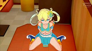 exploring the changing room with emo moegi in kiratto pri chan anime.