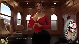 sexy secretary with huge boobs teases in office game