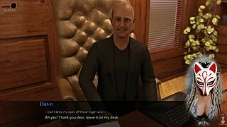 sexy secretary with huge boobs teases in office game