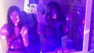 African couple dominates tight pussy Chinese nanny in wild sex