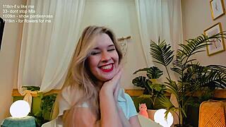 Her lips grip tight during webcam tease