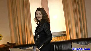 Classy Stockinged Euro Bent Over for Old Guy Doggystyle