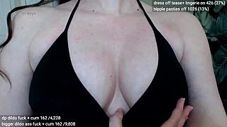 Mianyx teases in little black dress on live cam