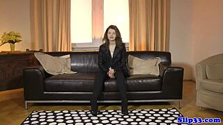 Classy Stockinged Euro Bent Over for Old Guy Doggystyle