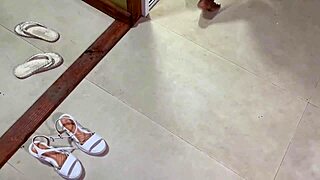 backstage with latina brunette teen giving anal for the first time in red