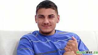 Hot blonde mature masseuse Alexis Malone rubs her big tits on client Victor Ray for wet nuru massage leading to orgasm!