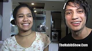 Teen Blasian strips and gets fucked by hung Mexican Derek. Is it real?