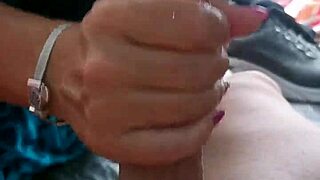 Outdoor blowjob in tent with hot cum creampie