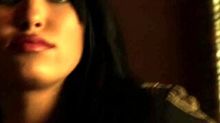 Lovely brunette dances gracefully