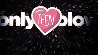 Hot innocent blonde stepbae shyly sucks my cock deepthroat sloppy