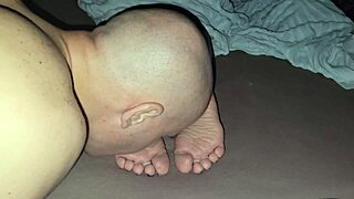 he just licked his stepmother's soles and finished right on them