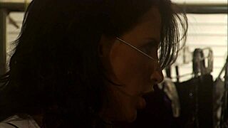 Lesbo Fuck Over The Rain with Strapon and Licking