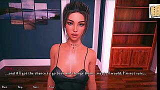 curvy cutie in sexy outfit shows off big tits in 3d