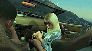 In GTA 5, Franklin picks up a hooker for some car action.