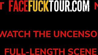 Deep throat queen crams huge dick without gag reflex