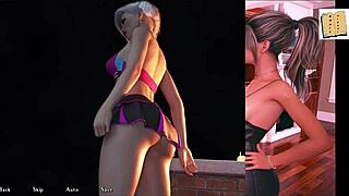 curvy cutie in sexy outfit shows off big tits in 3d