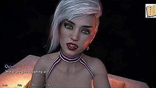 curvy cutie in sexy outfit shows off big tits in 3d