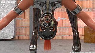 Captured by sister for intense 3D metal bondage fetish