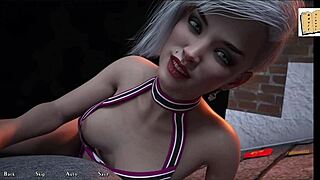 curvy cutie in sexy outfit shows off big tits in 3d