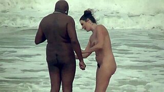 More nude beach action with BBC free sample clip