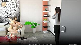 university student faces extra problems in 3d scenes with sexy outfits