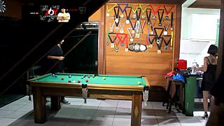 Lost the snooker game to the woman and the friend