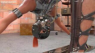 Captured by sister for intense 3D metal bondage fetish