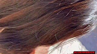 hot 19 yr old sucks cock in backyard cum on tits