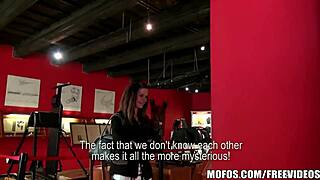 Natural Czech brunette gets picked up and fucked in public spot