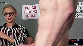 British voyeur babe teases a guy with sly femdom moves